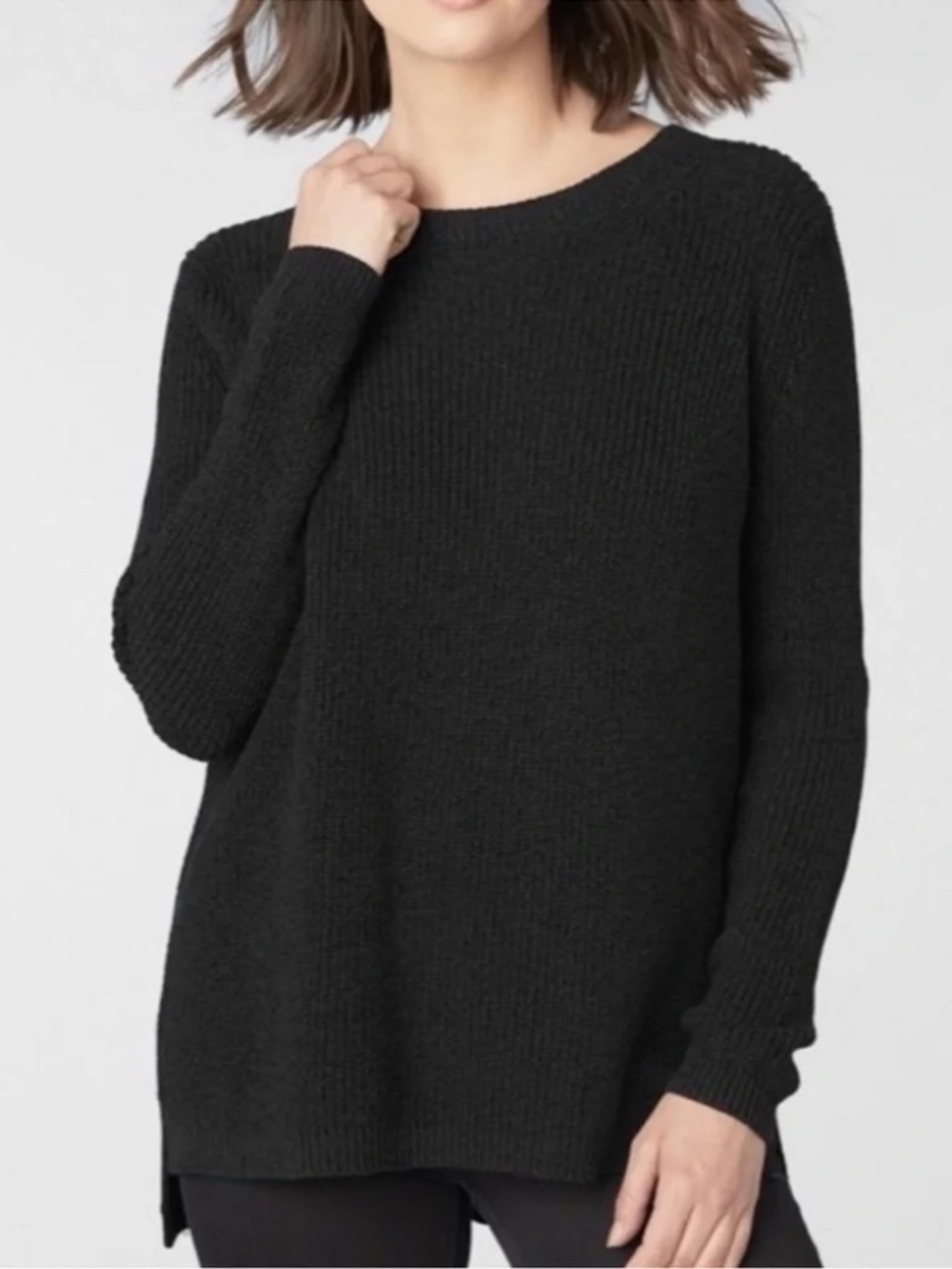 525 America Black Ribbed Chenille Sweater Small